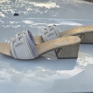 Delman Women's Gray Heeled Sandals